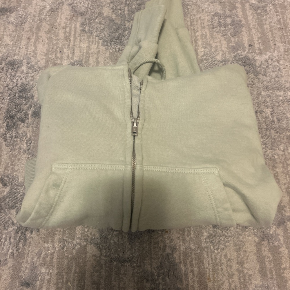 BRANDY- Mint Green Zip-Up cropped